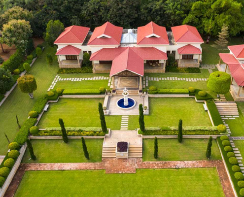 Daytime view of majestic Rajkamal Palace, a top choice for one-of-a-kind destination wedding places.